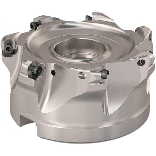 Seco - 89.6mm Cut Diam, 6mm Max Depth, 1-1/2" Arbor Hole, 7 Inserts, RP..1204 Insert Style, Indexable Copy Face Mill - R220.29 Cutter Style, 8,800 Max RPM, 2 High, Through Coolant, Series R220.29 - Apex Tool & Supply