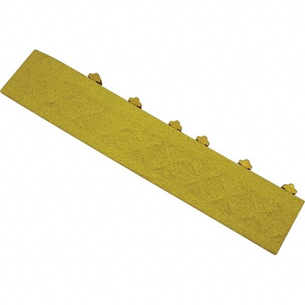 Ergo Advantage - 22" Long x 4" Wide x 1" Thick, Anti-Fatigue Modular Matting Anti-Fatigue Flooring - Male, 1 Interlocking Side, Yellow, For Dry & Wet Areas - Apex Tool & Supply