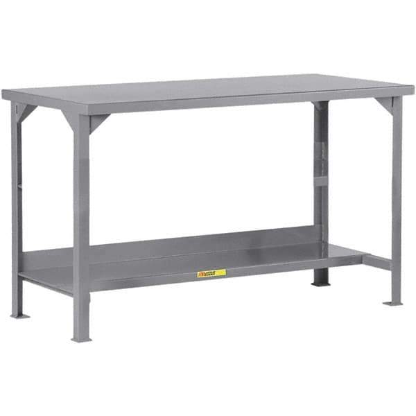 Little Giant - 48 Wide x 30" Deep x 36" High, 12 Gauge Steel Workbench - 12 Gauge Steel Top, Fixed Legs, Gray - Apex Tool & Supply