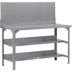 Little Giant - 72 Wide x 30" Deep x 36" High, 12 Gauge Steel Workbench - 12 Gauge Steel Top, Fixed Legs, Gray - Apex Tool & Supply