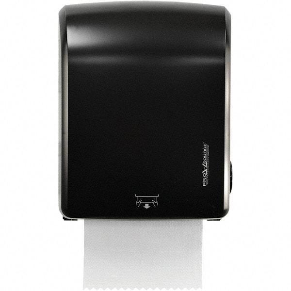 PRO-SOURCE - Hands Free, Plastic Paper Towel Roll Cabinet - 15.2" Deep, 1 Roll with Stub 8", Black - Apex Tool & Supply