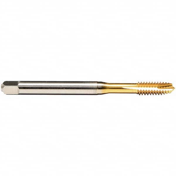 Emuge - M8x1.00 Metric Fine 6H 3 Flute TiN Finish HSS-E Spiral Point Tap - Apex Tool & Supply