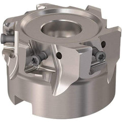 Seco - 6 Inserts, 63mm Cut Diam, 27mm Arbor Diam, 12mm Max Depth of Cut, Indexable Square-Shoulder Face Mill - 90° Lead Angle, 40mm High, LOEX12 Insert Compatibility, Through Coolant, Series 220.94-12 - Apex Tool & Supply