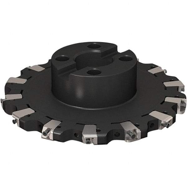 Seco - Shell Mount Connection, 17/32" Cutting Width, 2-1/8" Depth of Cut, 200mm Cutter Diam, 40mm Hole Diam, 7 Tooth Indexable Slotting Cutter - R335.25 Toolholder, XNHQ 1407 Insert, Right Hand Cutting Direction - Apex Tool & Supply