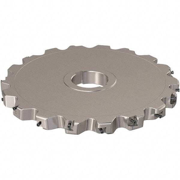 Seco - Arbor Hole Connection, 0.787" Cutting Width, 88.45mm Depth of Cut, 250mm Cutter Diam, 50mm Hole Diam, 9 Tooth Indexable Slotting Cutter - R335.25 Toolholder, XNHQ 12 Insert, Neutral Cutting Direction - Apex Tool & Supply
