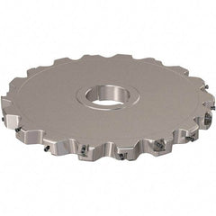 Seco - Arbor Hole Connection, 0.787" Cutting Width, 88.45mm Depth of Cut, 250mm Cutter Diam, 50mm Hole Diam, 9 Tooth Indexable Slotting Cutter - R335.25 Toolholder, XNHQ 12 Insert, Neutral Cutting Direction - Apex Tool & Supply