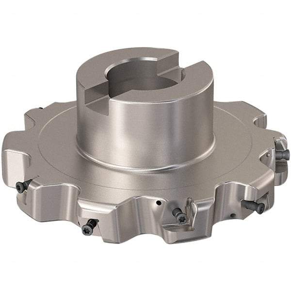 Seco - Shell Mount Connection, 0.787" Cutting Width, 32.81mm Depth of Cut, 125mm Cutter Diam, 32mm Hole Diam, 5 Tooth Indexable Slotting Cutter - R335.25 Toolholder, XNHQ 12 Insert, Right Hand Cutting Direction - Apex Tool & Supply