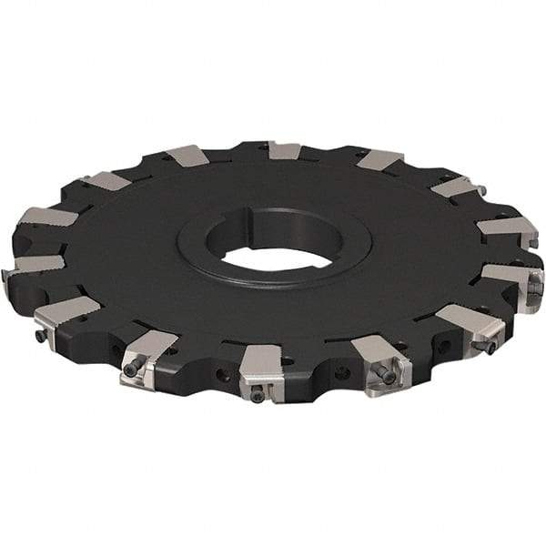 Seco - Arbor Hole Connection, 17/32" Cutting Width, 63.54mm Depth of Cut, 200mm Cutter Diam, 50mm Hole Diam, 7 Tooth Indexable Slotting Cutter - R335.25 Toolholder, XNHQ 1407 Insert, Neutral Cutting Direction - Apex Tool & Supply