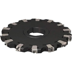 Seco - Arbor Hole Connection, 17/32" Cutting Width, 63.54mm Depth of Cut, 200mm Cutter Diam, 50mm Hole Diam, 7 Tooth Indexable Slotting Cutter - R335.25 Toolholder, XNHQ 1407 Insert, Neutral Cutting Direction - Apex Tool & Supply
