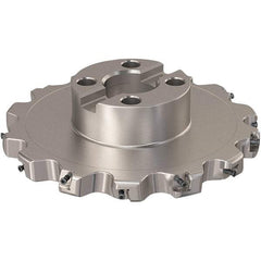 Seco - Shell Mount Connection, 0.787" Cutting Width, 54.31mm Depth of Cut, 200mm Cutter Diam, 40mm Hole Diam, 7 Tooth Indexable Slotting Cutter - R335.25 Toolholder, XNHQ 12 Insert, Right Hand Cutting Direction - Apex Tool & Supply
