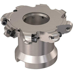 Seco - Shell Mount Connection, 0.472" Cutting Width, 20mm Depth of Cut, 80mm Cutter Diam, 27mm Hole Diam, 4 Tooth Indexable Slotting Cutter - R335.29 Toolholder, RP.. 1204 Insert, Right Hand Cutting Direction - Apex Tool & Supply