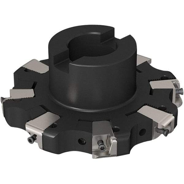 Seco - Shell Mount Connection, 0.669" Cutting Width, 32.32mm Depth of Cut, 125mm Cutter Diam, 32mm Hole Diam, 4 Tooth Indexable Slotting Cutter - R335.25 Toolholder, XNHQ 1407 Insert, Right Hand Cutting Direction - Apex Tool & Supply