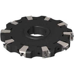Seco - Arbor Hole Connection, 0.669" Cutting Width, 50.5mm Depth of Cut, 160mm Cutter Diam, 40mm Hole Diam, 5 Tooth Indexable Slotting Cutter - R335.25 Toolholder, XNHQ 1407 Insert, Neutral Cutting Direction - Apex Tool & Supply