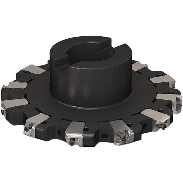 Seco - Shell Mount Connection, 17/32" Cutting Width, 43.82mm Depth of Cut, 160mm Cutter Diam, 40mm Hole Diam, 6 Tooth Indexable Slotting Cutter - R335.25 Toolholder, XNHQ 1407 Insert, Right Hand Cutting Direction - Apex Tool & Supply