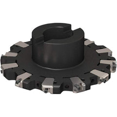 Seco - Shell Mount Connection, 17/32" Cutting Width, 43.82mm Depth of Cut, 160mm Cutter Diam, 40mm Hole Diam, 6 Tooth Indexable Slotting Cutter - R335.25 Toolholder, XNHQ 1407 Insert, Right Hand Cutting Direction - Apex Tool & Supply