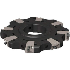 Seco - Arbor Hole Connection, 17/32" Cutting Width, 32.92mm Depth of Cut, 125mm Cutter Diam, 40mm Hole Diam, 4 Tooth Indexable Slotting Cutter - R335.25 Toolholder, XNHQ 1407 Insert, Neutral Cutting Direction - Apex Tool & Supply