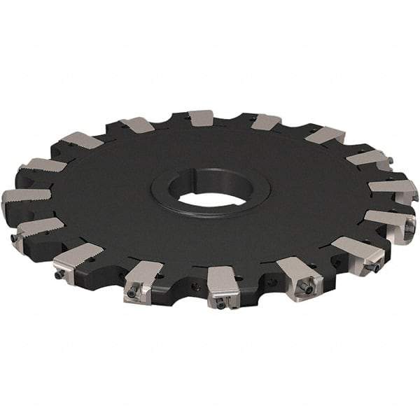 Seco - Arbor Hole Connection, 17/32" Cutting Width, 88.54mm Depth of Cut, 250mm Cutter Diam, 50mm Hole Diam, 8 Tooth Indexable Slotting Cutter - R335.25 Toolholder, XNHQ 1407 Insert, Neutral Cutting Direction - Apex Tool & Supply