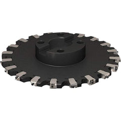 Seco - Shell Mount Connection, 17/32" Cutting Width, 91.48mm Depth of Cut, 315mm Cutter Diam, 60mm Hole Diam, 10 Tooth Indexable Slotting Cutter - R335.25 Toolholder, XNHQ 1407 Insert, Right Hand Cutting Direction - Apex Tool & Supply