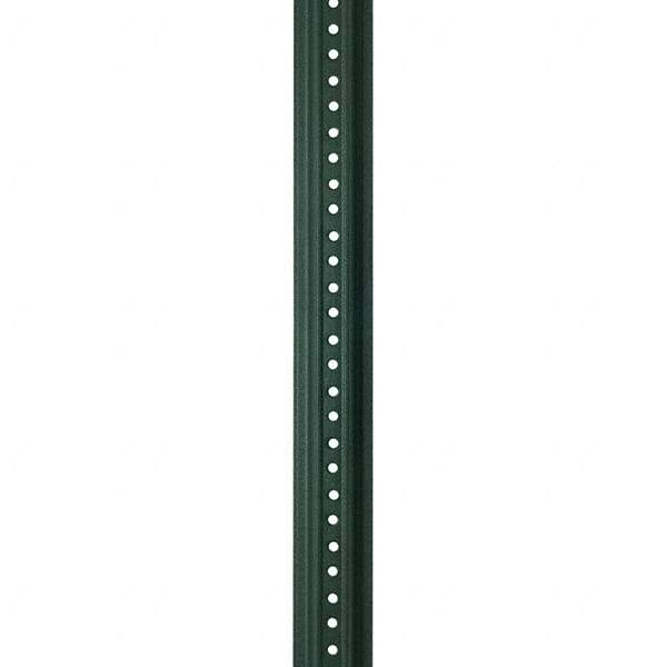 Nucor - 7' High, Powder Coated Traffic Sign Post - Steel, 3/8" Hole Diam, Green - Apex Tool & Supply