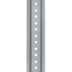 Nucor - 6' High, Galvanized Traffic Sign Post - Steel, 3/8" Hole Diam, Silver - Apex Tool & Supply