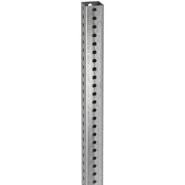 TAPCO - 12' High, Galvanized Traffic Sign Post - Steel, 7/16" Hole Diam, Silver - Apex Tool & Supply