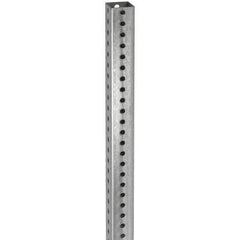 TAPCO - 12' High, Galvanized Traffic Sign Post - Steel, 7/16" Hole Diam, Silver - Apex Tool & Supply