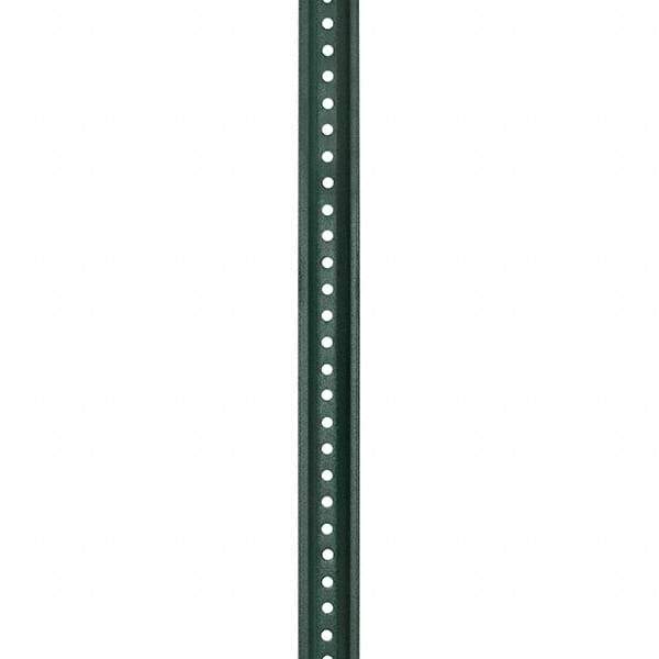 Nucor - 8' High, Powder Coated Traffic Sign Post - Steel, 3/8" Hole Diam, Green - Apex Tool & Supply