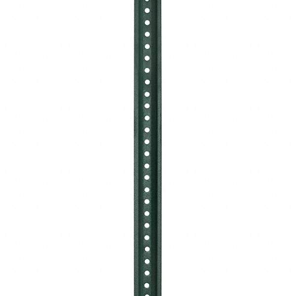 Nucor - 7' High, Powder Coated Traffic Sign Post - Steel, 3/8" Hole Diam, Green - Apex Tool & Supply