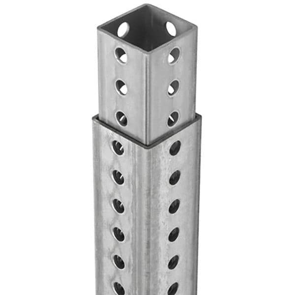 TAPCO - 3' High, Galvanized Traffic Sign Post Base - Steel, 7/16" Hole Diam, Silver - Apex Tool & Supply