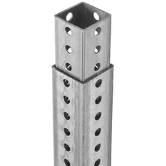 TAPCO - 3' High, Galvanized Traffic Sign Post Base - Steel, 7/16" Hole Diam, Silver - Apex Tool & Supply