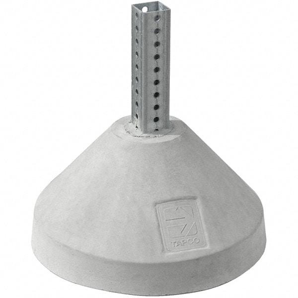 TAPCO - Galvanized Traffic Sign Post - Steel/Concrete, Compatible with 24" High x 24" Wide Signs, 7/16" Hole Diam, Silver & Gray - Apex Tool & Supply