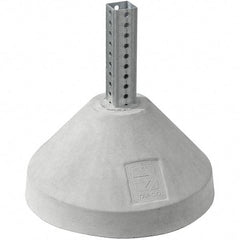 TAPCO - Galvanized Traffic Sign Post - Steel/Concrete, Compatible with 24" High x 24" Wide Signs, 7/16" Hole Diam, Silver & Gray - Apex Tool & Supply