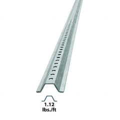 Nucor - 6' High, Galvanized Traffic Sign Post - Steel, 3/8" Hole Diam, Silver - Apex Tool & Supply