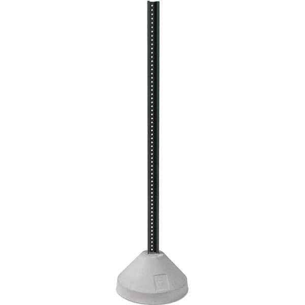 TAPCO - 6' High, Powder Coated Traffic Sign Post Base - Steel/Concrete, Compatible with 24" High x 24" Wide Signs, 3/8" Hole Diam, Green & Gray - Apex Tool & Supply