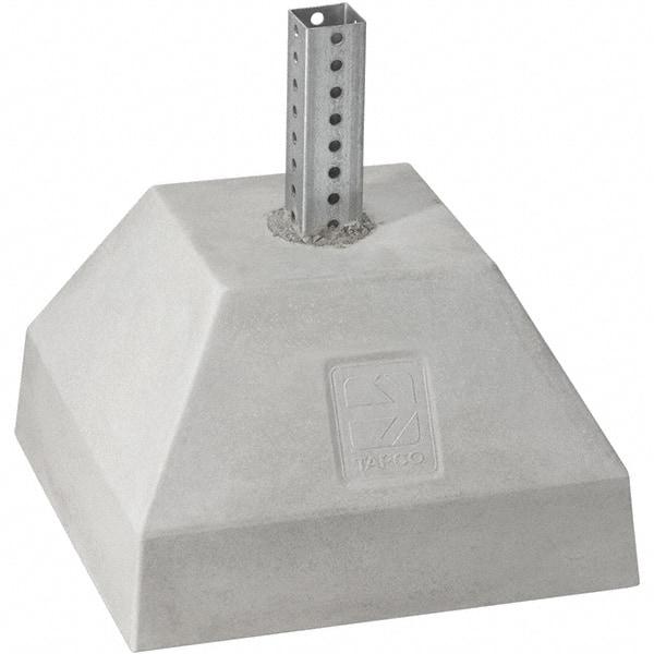 TAPCO - 2' High, Galvanized Traffic Sign Post Base - Steel/Concrete, Compatible with 30" High x 30" Wide Signs, 7/16" Hole Diam, Silver & Gray - Apex Tool & Supply