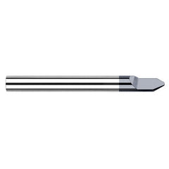 Engraving Cutters - 0.1250″ (1/8″) Shank Diameter × 0.0025″ Radius × 60° included Carbide Radius Engraver, 1 Flute, AlTiN Coated - Exact Industrial Supply