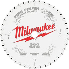 Milwaukee Tool - 6-1/2" Diam, 5/8" Arbor Hole Diam, 40 Tooth Wet & Dry Cut Saw Blade - Tungsten Carbide-Tipped, Fine Finish Action, Standard Round Arbor - Apex Tool & Supply
