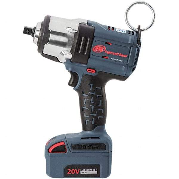 Ingersoll-Rand - 1/2" Drive 20 Volt Pistol Grip Cordless Impact Wrench & Ratchet - 0 to 1,900 RPM, 0 to 2,450 BPM, 1,500 Ft/Lb Torque, Lithium-Ion Batteries - Apex Tool & Supply