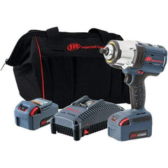 Ingersoll-Rand - 1/2" Drive 20 Volt Pistol Grip Cordless Impact Wrench & Ratchet - 0 to 1,900 RPM, 0 to 2,450 BPM, 1,500 Ft/Lb Torque, 2 Lithium-Ion Batteries - Apex Tool & Supply