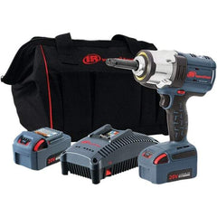 Ingersoll-Rand - 1/2" Drive 20 Volt Pistol Grip Cordless Impact Wrench & Ratchet - 0 to 1,900 RPM, 0 to 2,450 BPM, 1,500 Ft/Lb Torque, 2 Lithium-Ion Batteries - Apex Tool & Supply