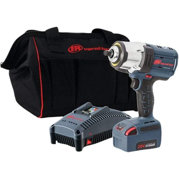 Ingersoll-Rand - 1/2" Drive 20 Volt Pistol Grip Cordless Impact Wrench & Ratchet - 0 to 1,900 RPM, 0 to 2,450 BPM, 1,500 Ft/Lb Torque, 1 Lithium-Ion Battery - Apex Tool & Supply