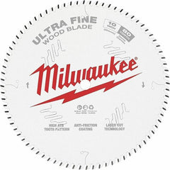 Milwaukee Tool - 10" Diam, 5/8" Arbor Hole Diam, 80 Tooth Wet & Dry Cut Saw Blade - Tungsten Carbide-Tipped, Fine Finish Action, Standard Round Arbor - Apex Tool & Supply