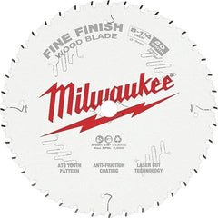 Milwaukee Tool - 8-1/4" Diam, 5/8" Arbor Hole Diam, 40 Tooth Wet & Dry Cut Saw Blade - Tungsten Carbide-Tipped, Fine Finish Action, Standard Round Arbor - Apex Tool & Supply