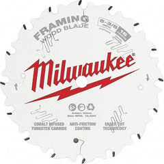 Milwaukee Tool - 5-3/8" Diam, 10mm Arbor Hole Diam, 16 Tooth Wet & Dry Cut Saw Blade - Tungsten Carbide-Tipped, Framing Action, Standard Round Arbor - Apex Tool & Supply