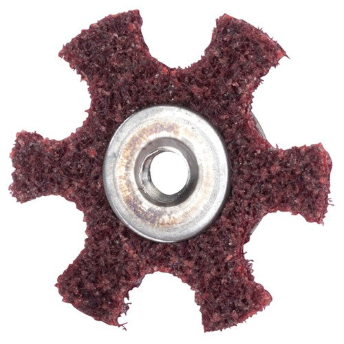 3″ Diameter AG Non Woven Star Medium Grit 1/4 20 Eyelet AlumInum Oxide - Apex Tool & Supply