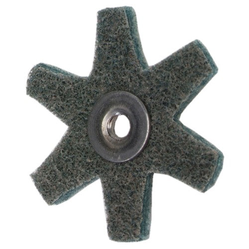 4″ Diameter AG Non Woven Star Very FIne Grit 1/4 20 Eyelet AlumInum Oxide - Apex Tool & Supply