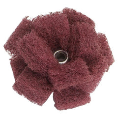 1 1/2″ × 1 1/2″ × 1/2″ Cross Buff 3-Ply Medium Grit 8-32 Eyelet Aluminum Oxide - Apex Tool & Supply