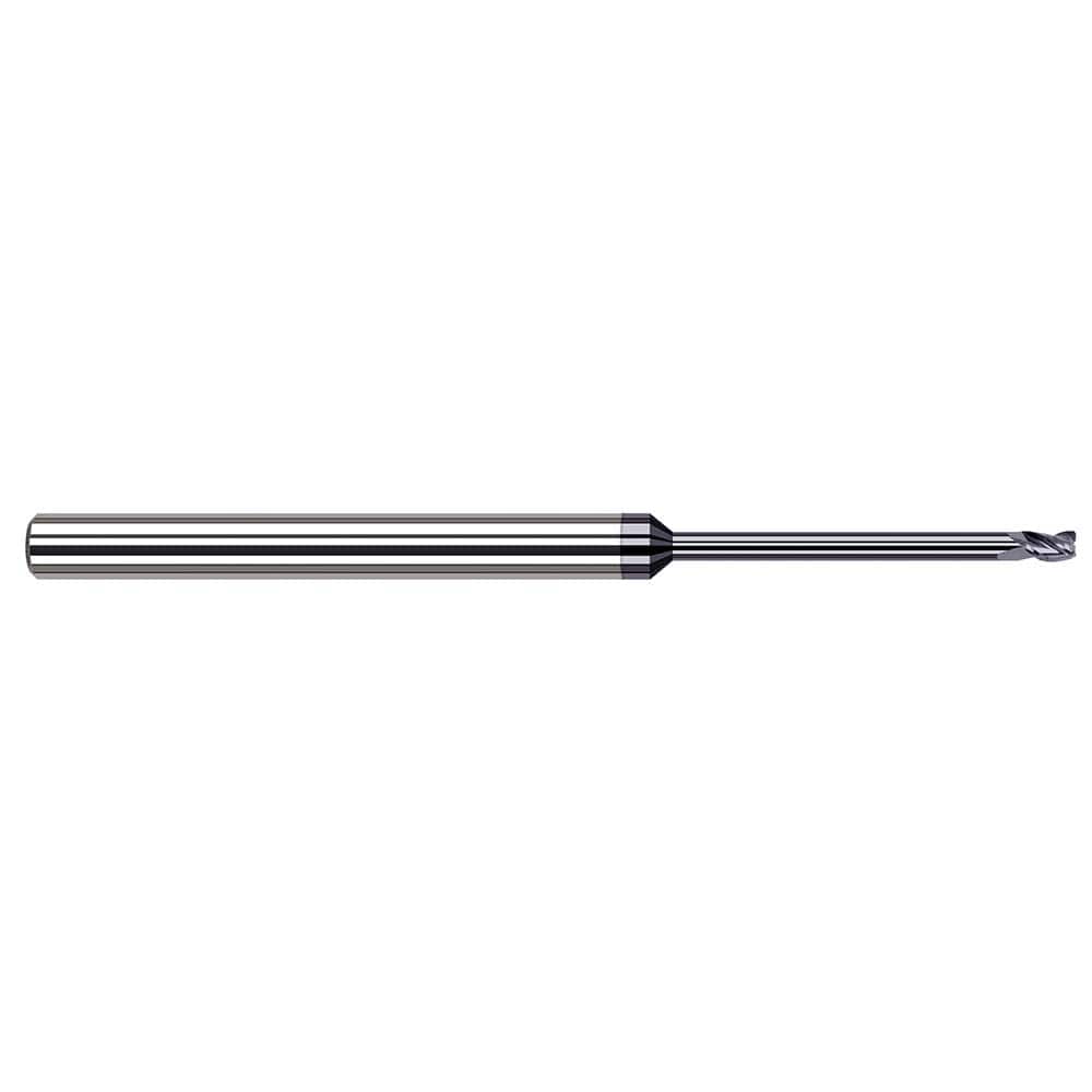 Harvey Tool - Corner Radius & Corner Chamfer End Mills; Mill Diameter (mm): 0.80 ; Mill Diameter (Inch): 1/32 ; Mill Diameter (Decimal Inch): 0.0310 ; End Type: Corner Radius ; Corner Radius (Decimal Inch): 0.0050 ; Number of Flutes: 3 - Exact Industrial Supply