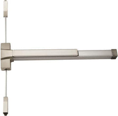 PDQ - Fire Rated, Nonhanded, Surface Vertical Rod - Antimicrobial Coated, Satin Stainless Steel Finish, 33 to 48" Door Width, Grade 1 - Apex Tool & Supply