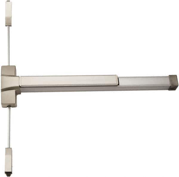 PDQ - Nonhanded, Surface Vertical Rod - Antimicrobial Coated, Satin Stainless Steel Finish, 35 to 48" Door Width, Grade 1 - Apex Tool & Supply